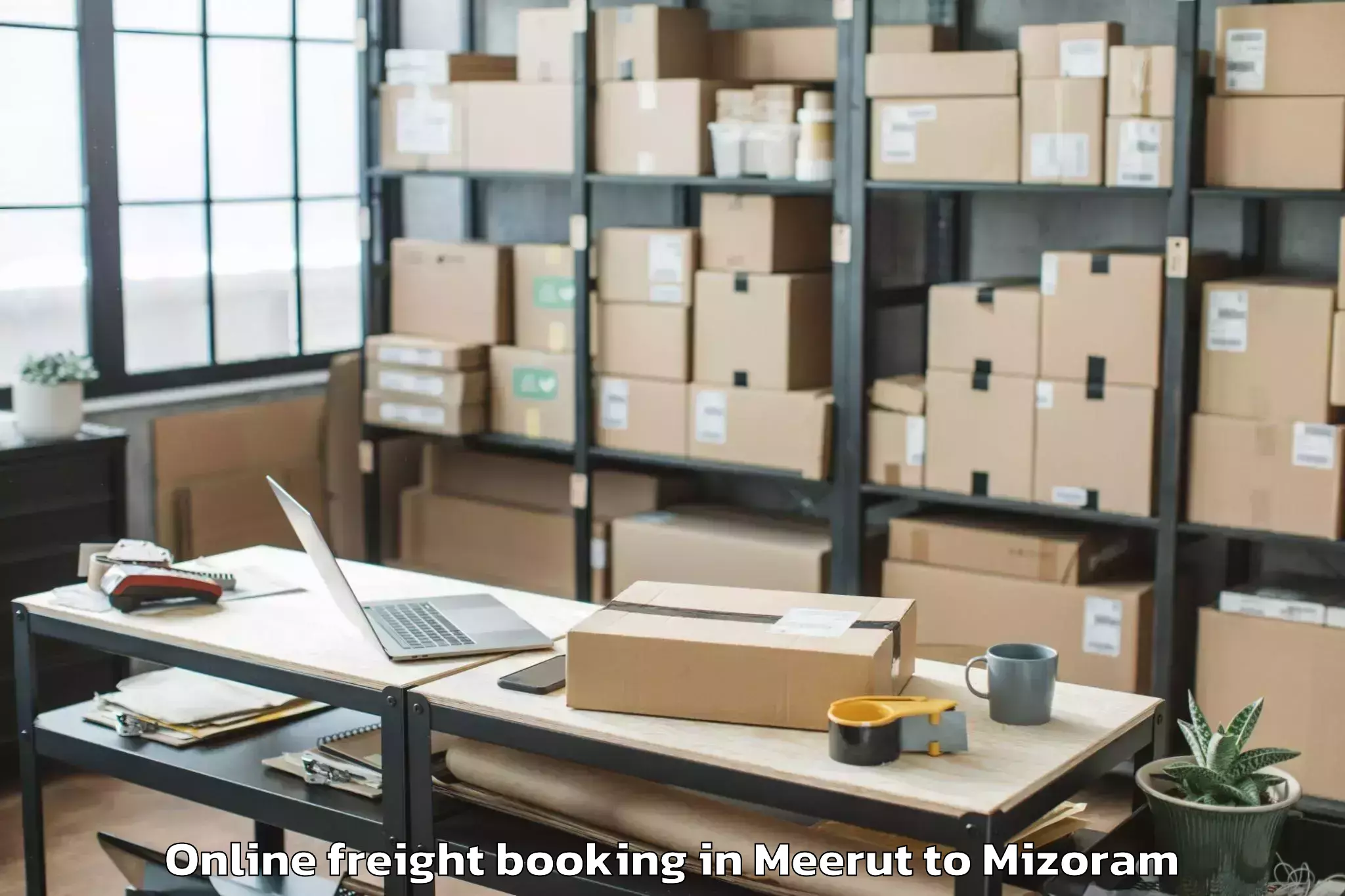 Leading Meerut to Bilkhawthlir Online Freight Booking Provider